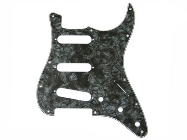 Pickguard Stratocaster Dark Black Perloid 4 plis